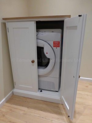 bespoke tumble dryer cupboard with two doors