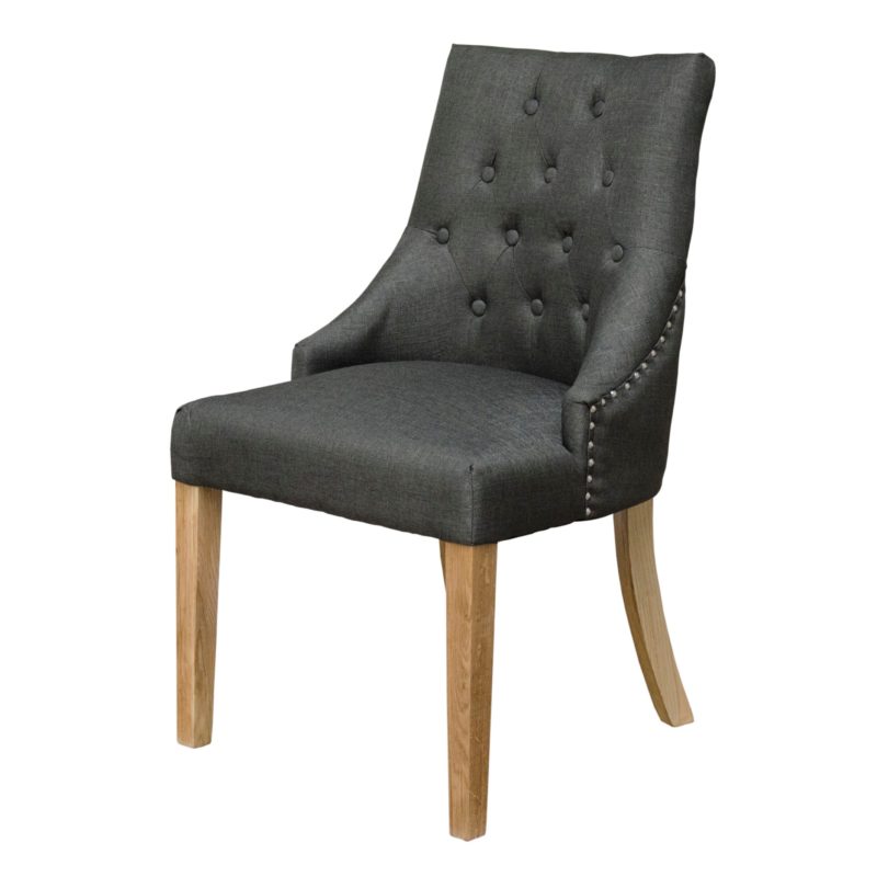 Windsor fabric dining chairs - charcoal