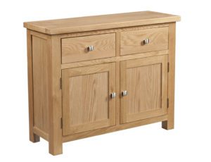 Dorset oak 2 door sideboard with 2 drawers and adjustable shelves
