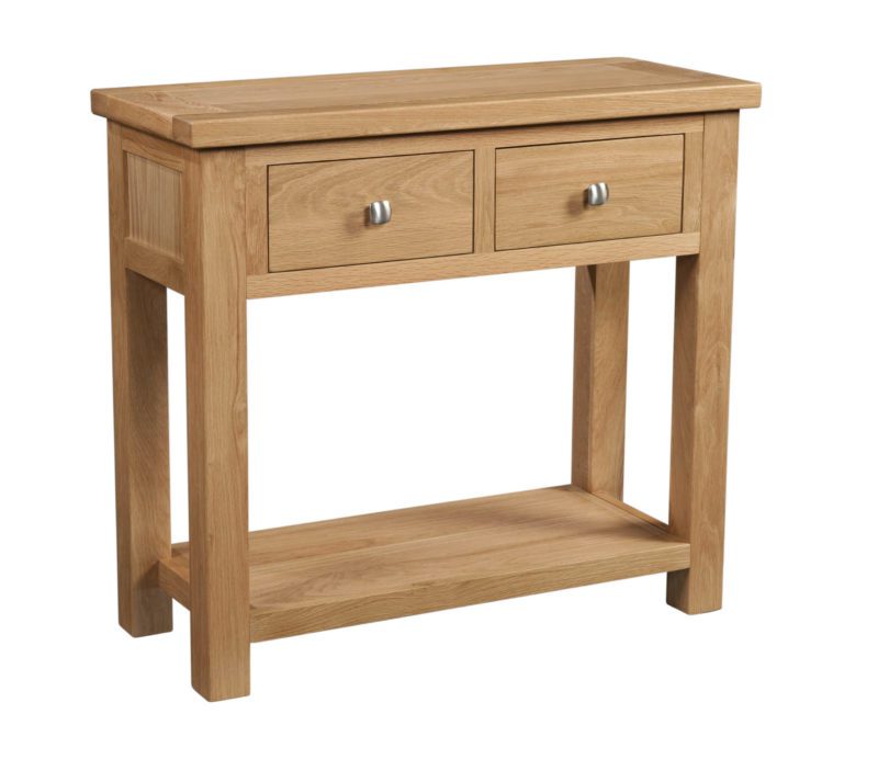 Dorset oak 2 drawer console hall table
