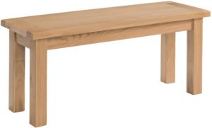Dorset oak 90cm kitchen dining bench in light oak and shaker style legs