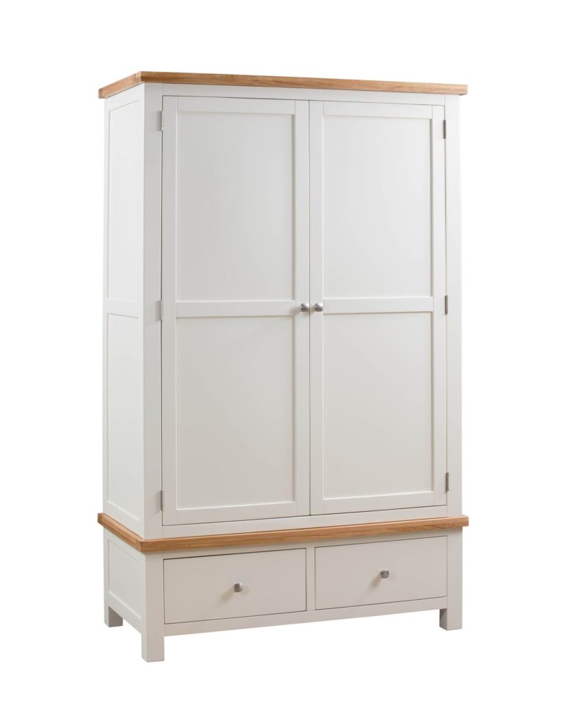 Dorset oak double wardrobe with drawers