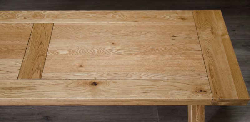 Melford solid oak bench with panelled top