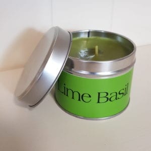Pintail Candles Lime Basil Small Single Wick Candle in a Green Tin