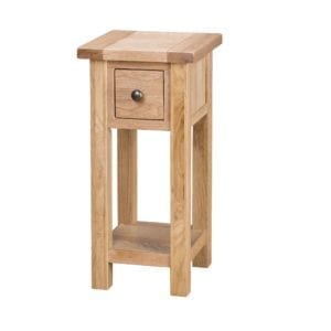 SAL022 Tall lamp table with drawers Besp-oak 1