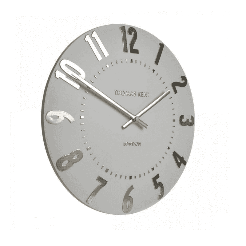 12inch Mulberry wall clock silver cloud