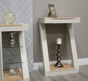Z Painted design Console table with Natural top