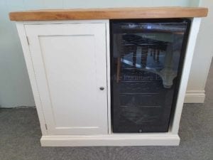 sideboard with built in wine cooler painted with choice of wooden top