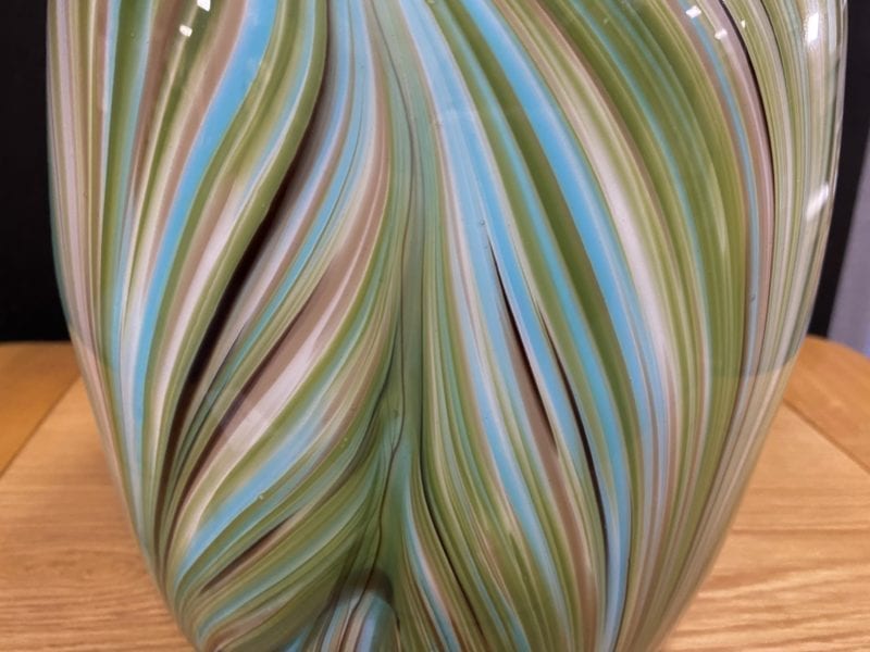 Waves of green vase close up