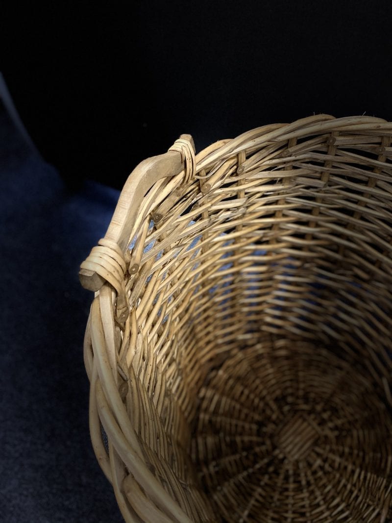 small wicker basket with handles