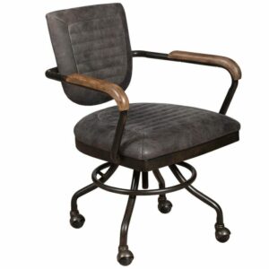 hudson grey leather office chair industrial style