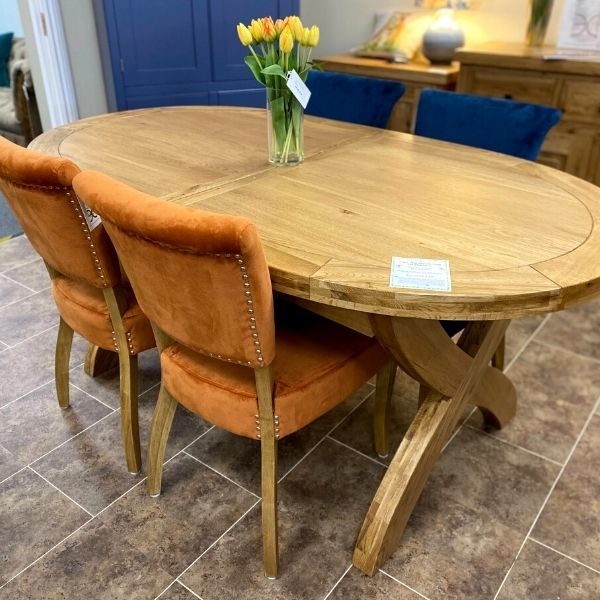 Melford Oval Table Shop Floor New Cat image Edmunds and clarke furniture