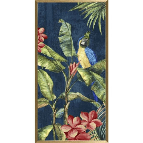 Tropical II framed parrot art
