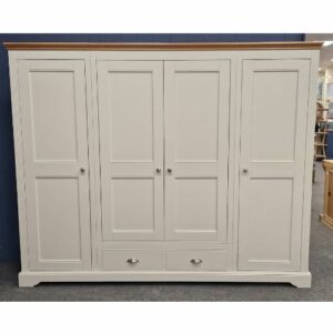 Clarke painted quad wardrobe with 2 drawers. Edmunds & Clarke Furniture