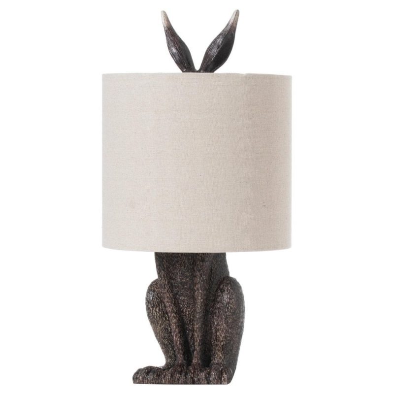 Hare table lamp with linen shade