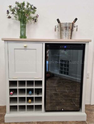 EDM108 Edmunds Extra Small Drinks Sideboard with wine rack and dropdown hatch 100cm wide