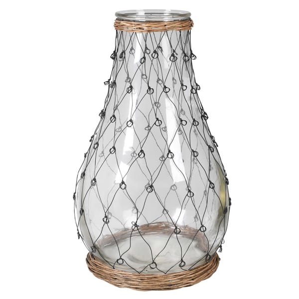 EGN369 Large glass with wire willow vass
