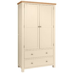 DPT138PI Dorset painted double larder cupboard ivory closed