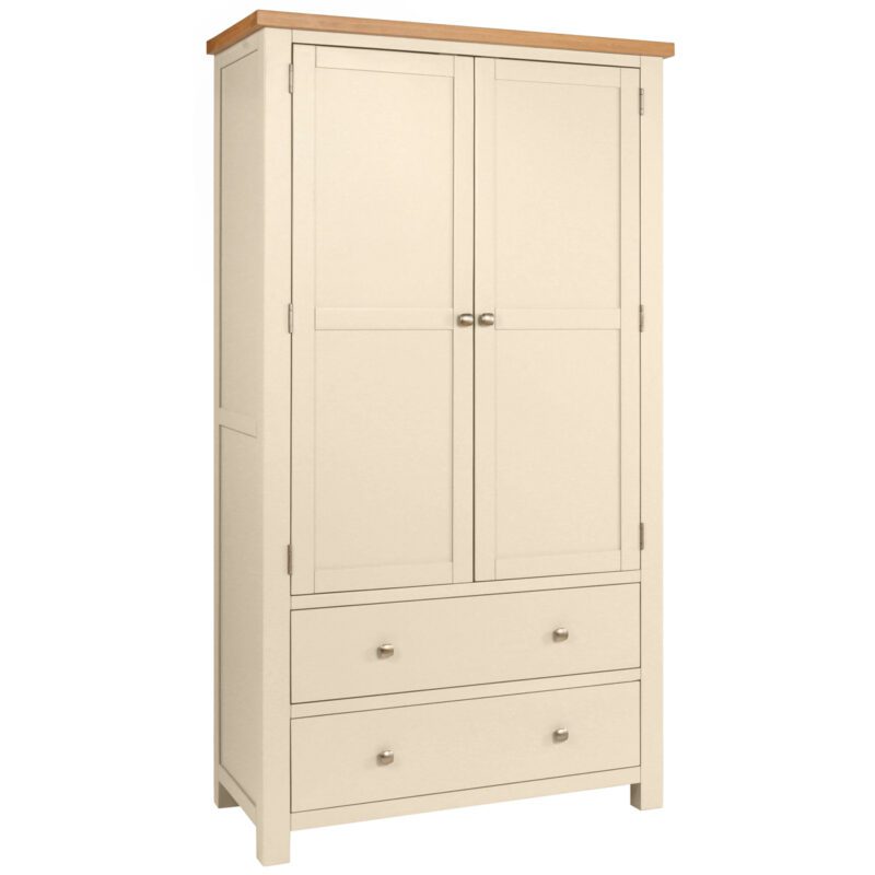 DPT138PI Dorset painted double larder cupboard ivory closed