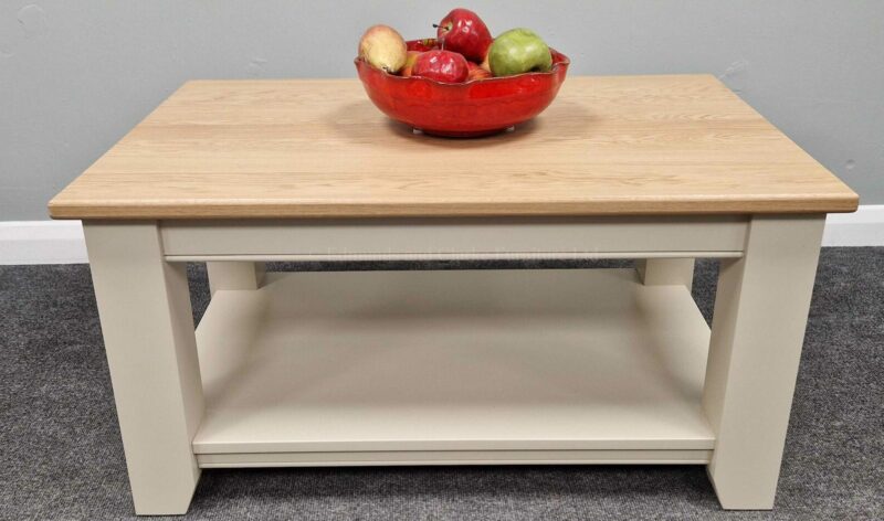 EDM117MED Edmunds 3 x 2 Medium coffee table with shelf in dunwich stone