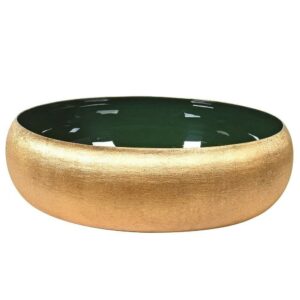 GMB013 Gold green enamel bowl