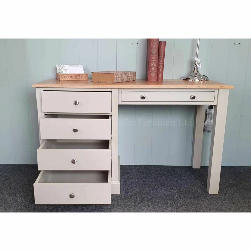EDMSPDDRW Edmunds single pedestal desk with drawers open