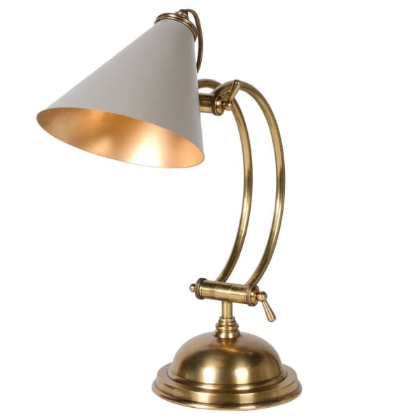 OLP005 Brass Desk Metal Grey Lamp
