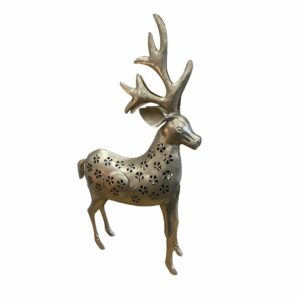 Large metal reindeer tea light holder no background. Edmunds & Clarke Furniture