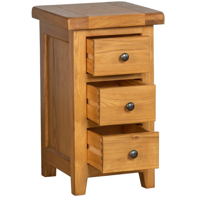 Somerset Oak compact bedside drawers open