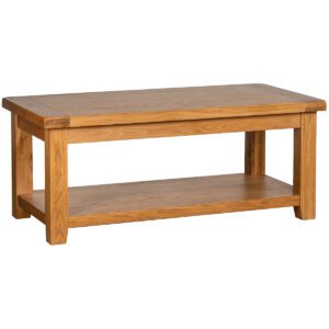 Someset oak large coffee table with shelf