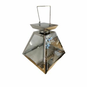 GNH152 Steel Silver Pyramid Lantern. side image. Edmunds & Clarke Furniture