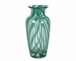 Green swirl effect glass vase Edmunds & Clarke Furniture