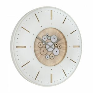 Thomas Kent Clocksmith Grand Clock Ivory side view. Clock showing mechanisms in the centre. Edmunds & Clarke Furniture