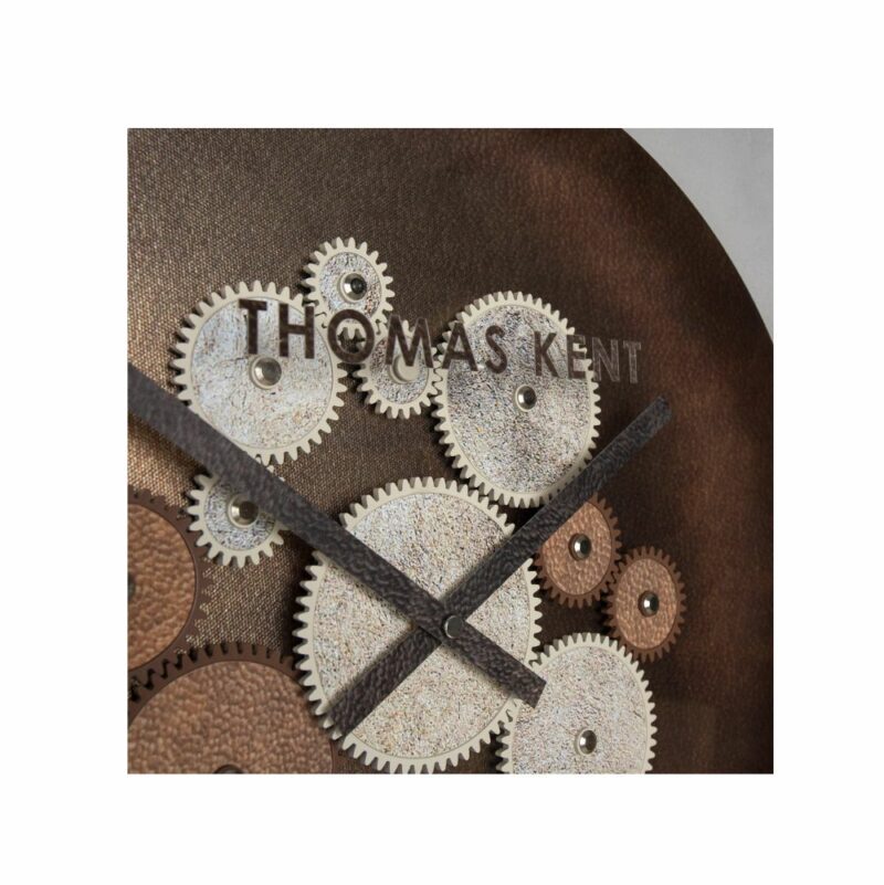 Thomas Kent Clocksmith Wall Clock - Bronze close up detail V1. Showing a close up of mechanisms