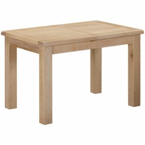 Suffolk white washed Oak Small extending dining table 120-153 closed. Edmunds & Clarke Furniture