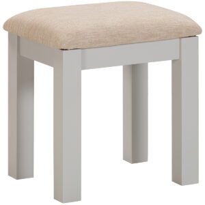 Suffolk painted dressing table stool with neutral seat pad. Edmunds & Clarke Furniture